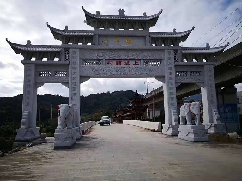 農(nóng)村村口石牌坊雕刻樣式有哪些，所表達的美好寓意